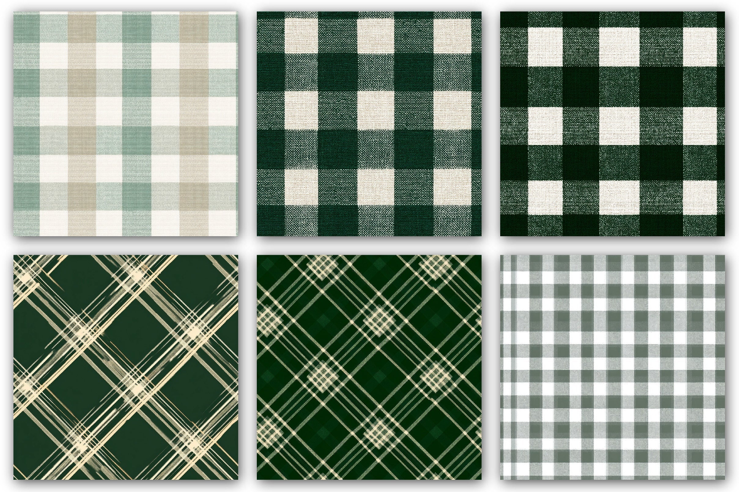 Gingham Seamless Digital Paper Patterns