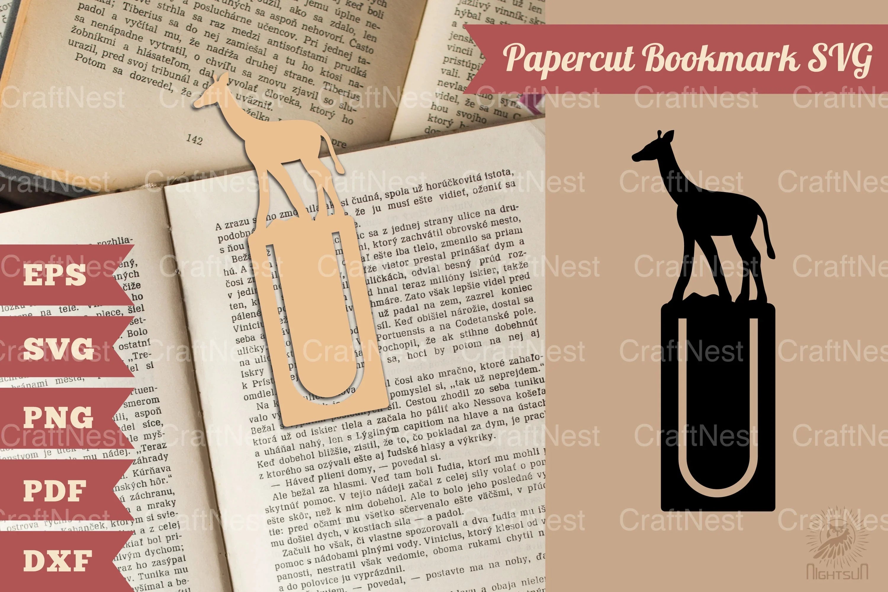 Giraffe Papercut Bookmark SVG Bundle - CraftNest - Digital Crafting and Art