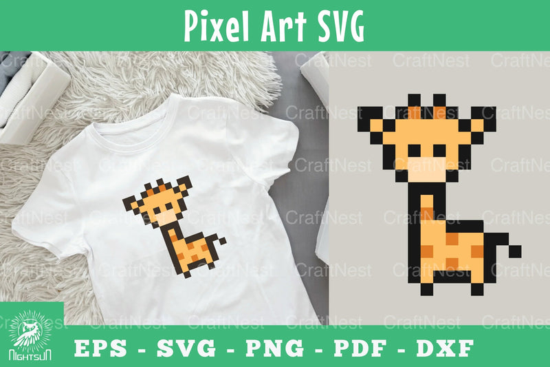 Giraffe Pixel Art Clipart Bundle - CraftNest - Digital Crafting and Art