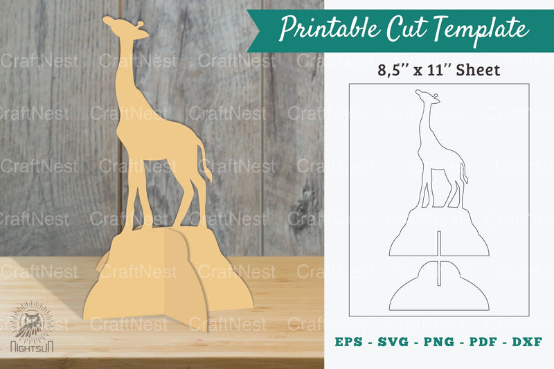 Giraffe Printable Cut Template Bundle - CraftNest - Digital Crafting and Art