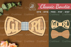 Girl Laser Cut Bowtie Clipart Bundle - CraftNest - Digital Crafting and Art