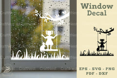 Girl and Cat Window Decal Clipart Bundle - CraftNest - Digital Crafting and Art
