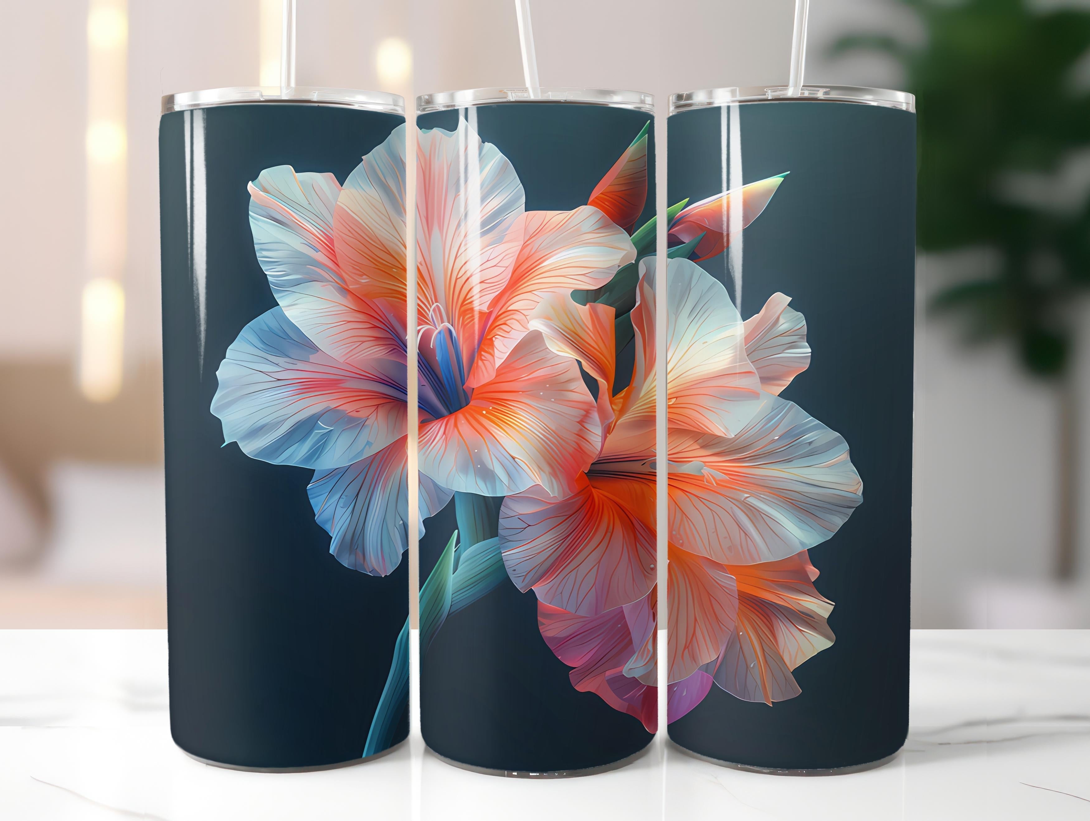 Gladiolus Flowers Tumbler Wrap - CraftNest - Digital Crafting and Art