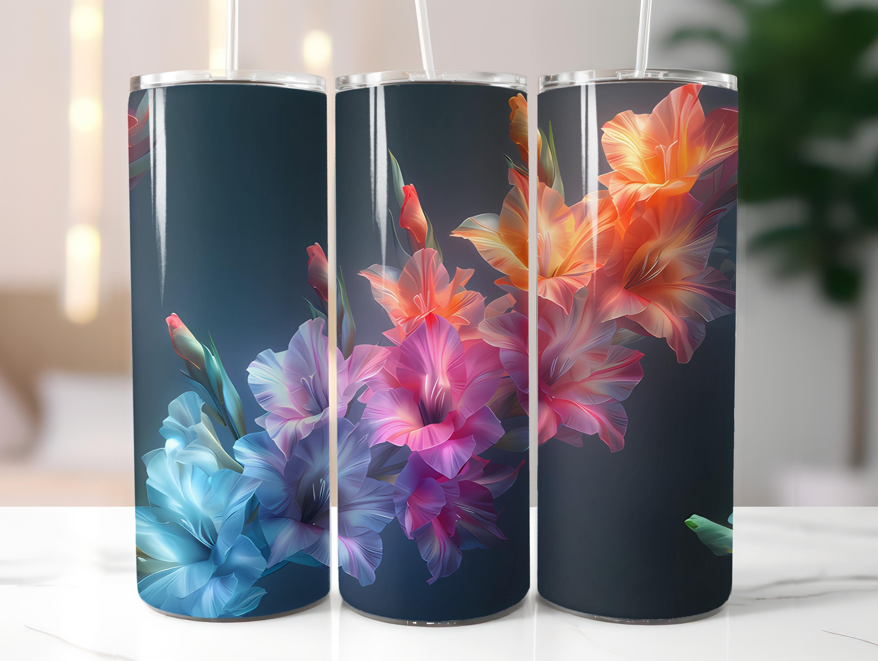 Gladiolus Flowers Tumbler Wrap - CraftNest - Digital Crafting and Art