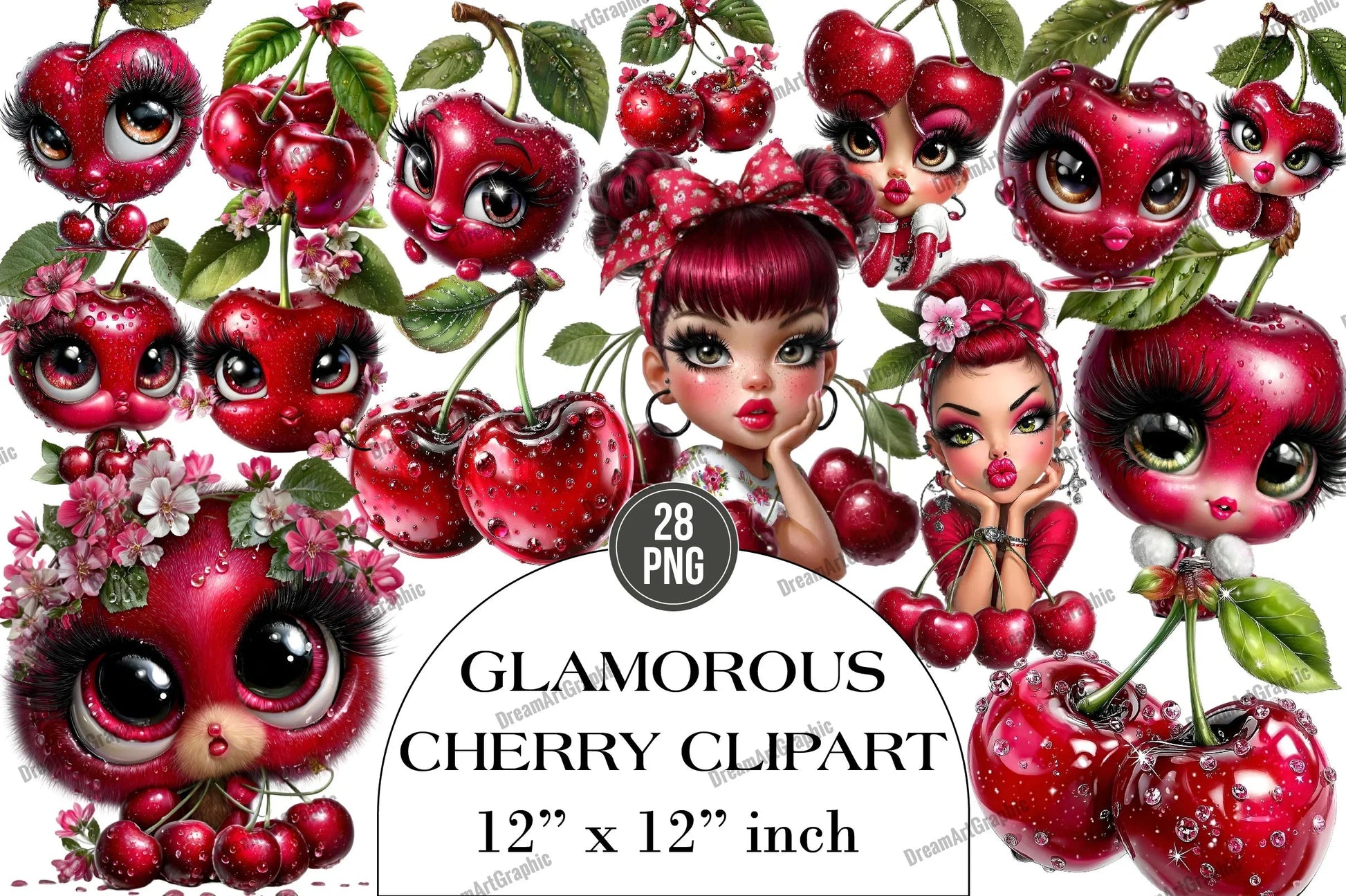 Glamorous Cherry Clipart Bundle - CraftNest - Digital Crafting and Art