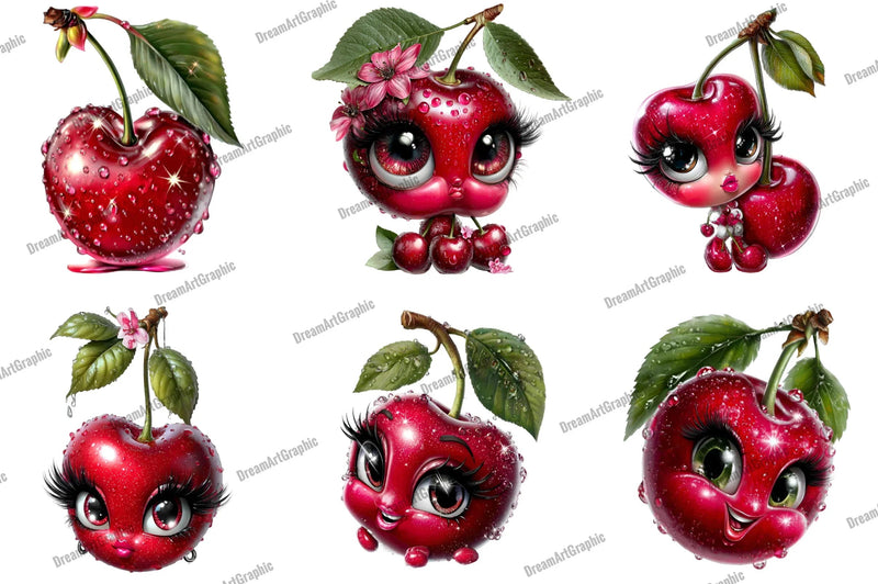 Glamorous Cherry Clipart Bundle - CraftNest - Digital Crafting and Art