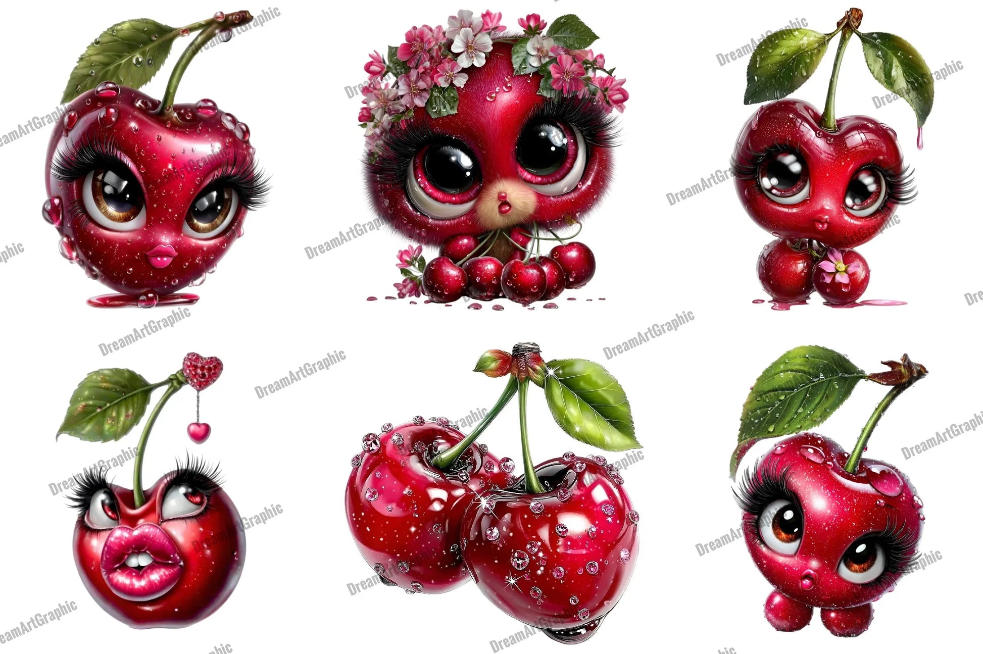 Glamorous Cherry Clipart Bundle - CraftNest - Digital Crafting and Art