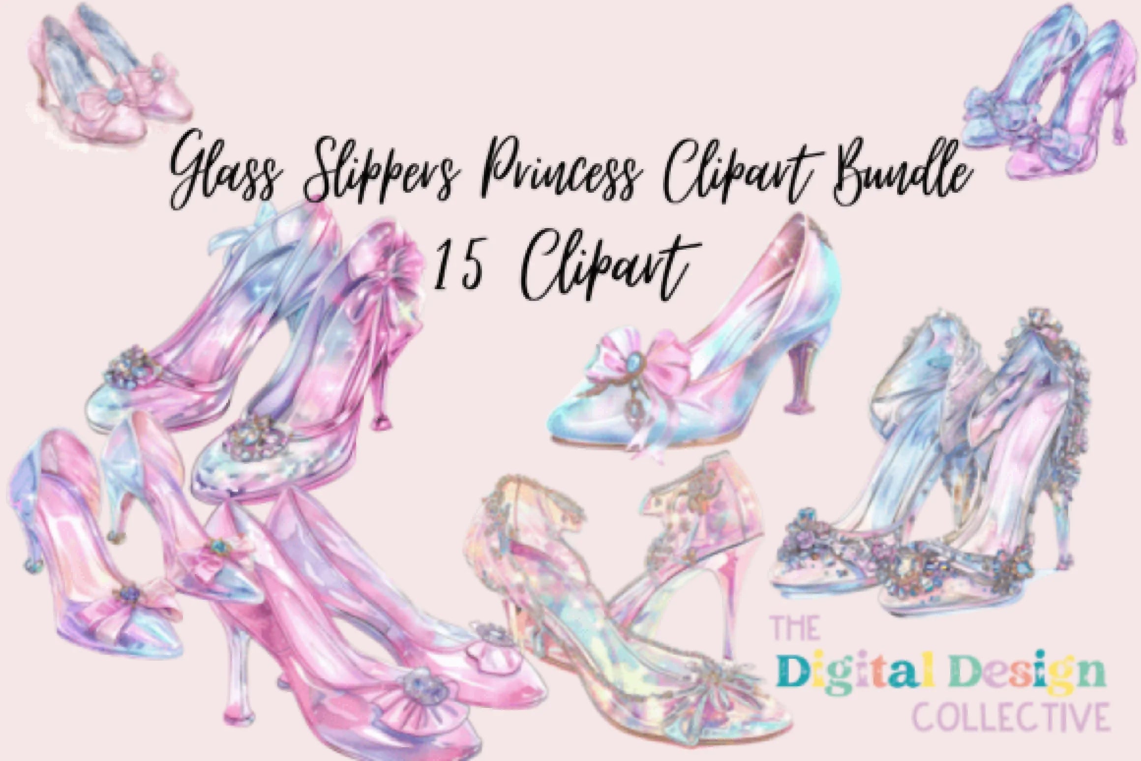Glass Slippers Princess Clipart Bundle - CraftNest - Digital Crafting and Art