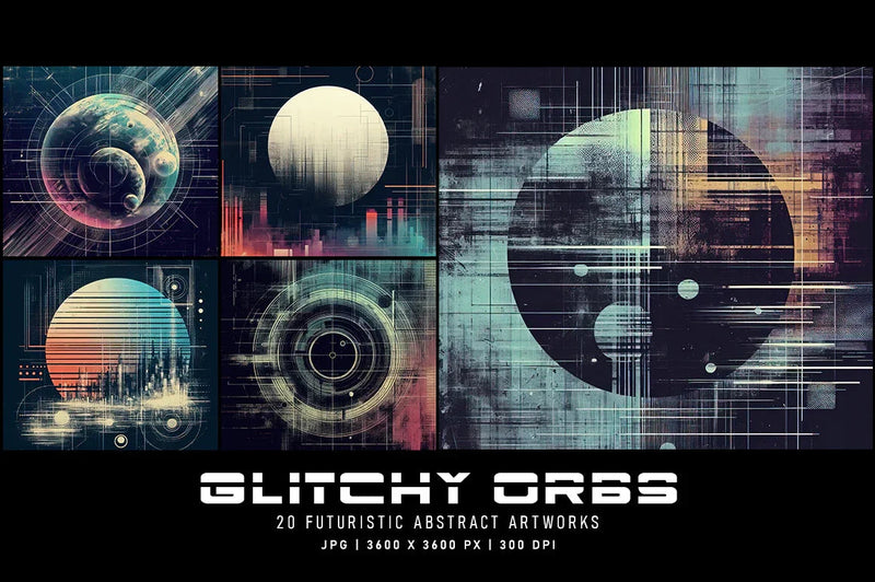 Glitchy Orbs - Wall Art - CraftNest - Digital Crafting and Art