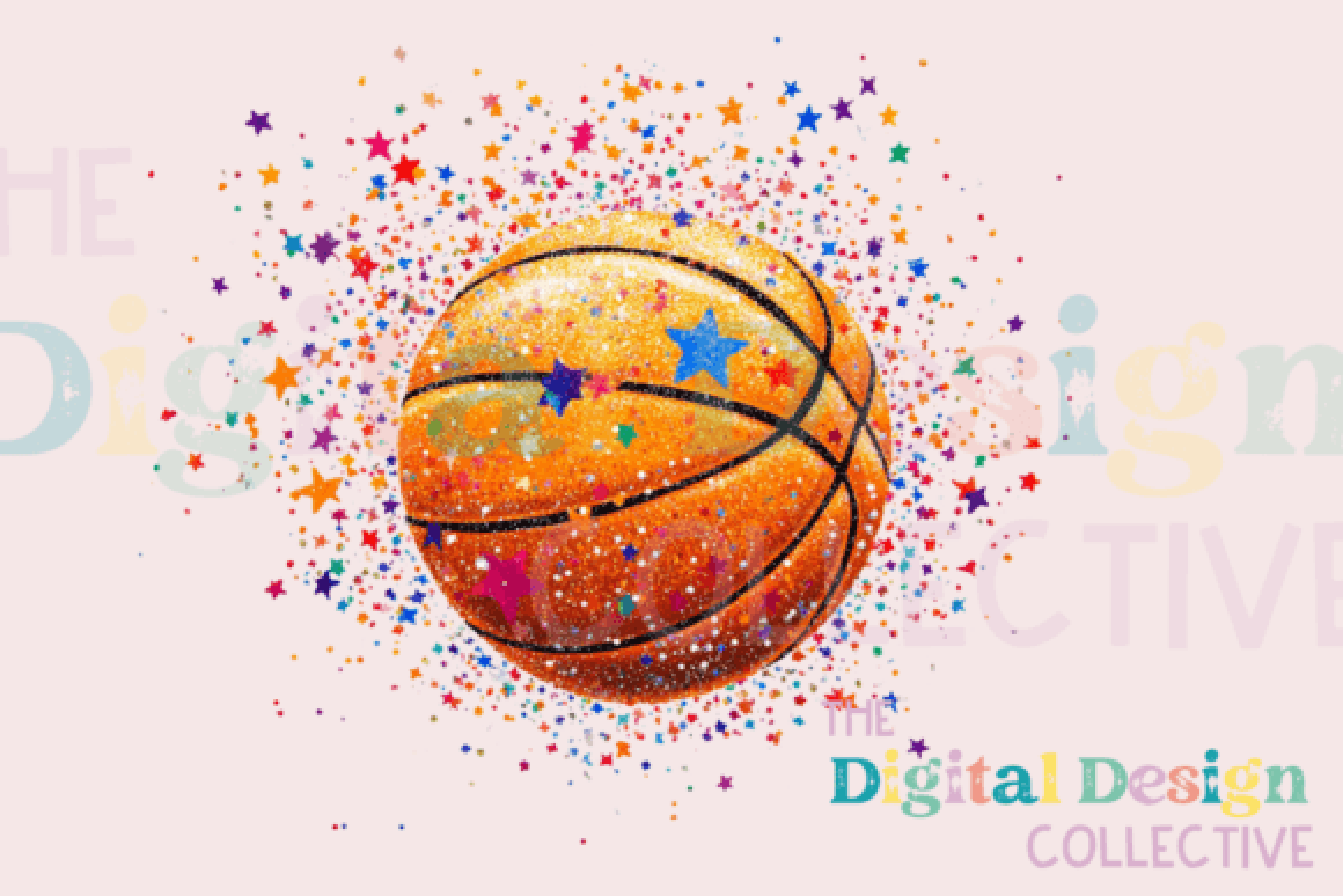 Glitter Basketball T-shirt Design Bundle