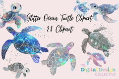 Glitter Ocean Turtle Clipart Bundle - CraftNest - Digital Crafting and Art