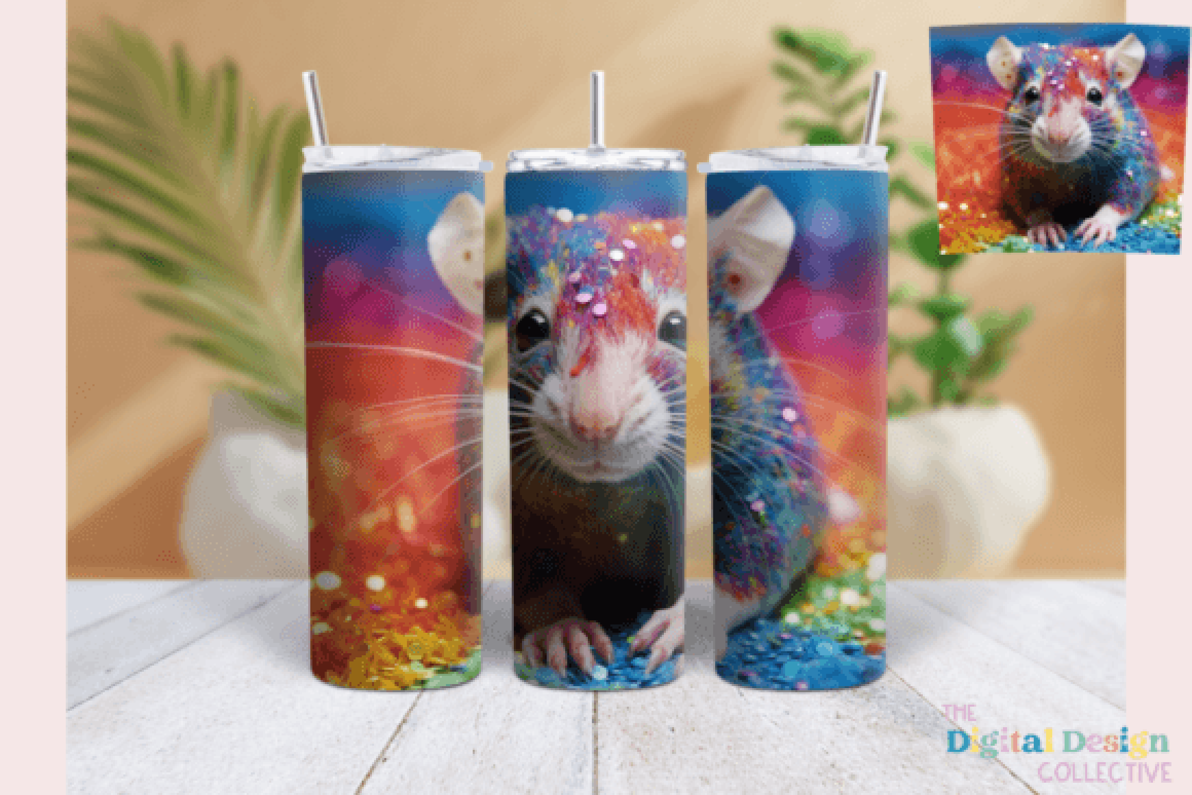 Glitter Rat 3D Tumbler Wrap Bundle