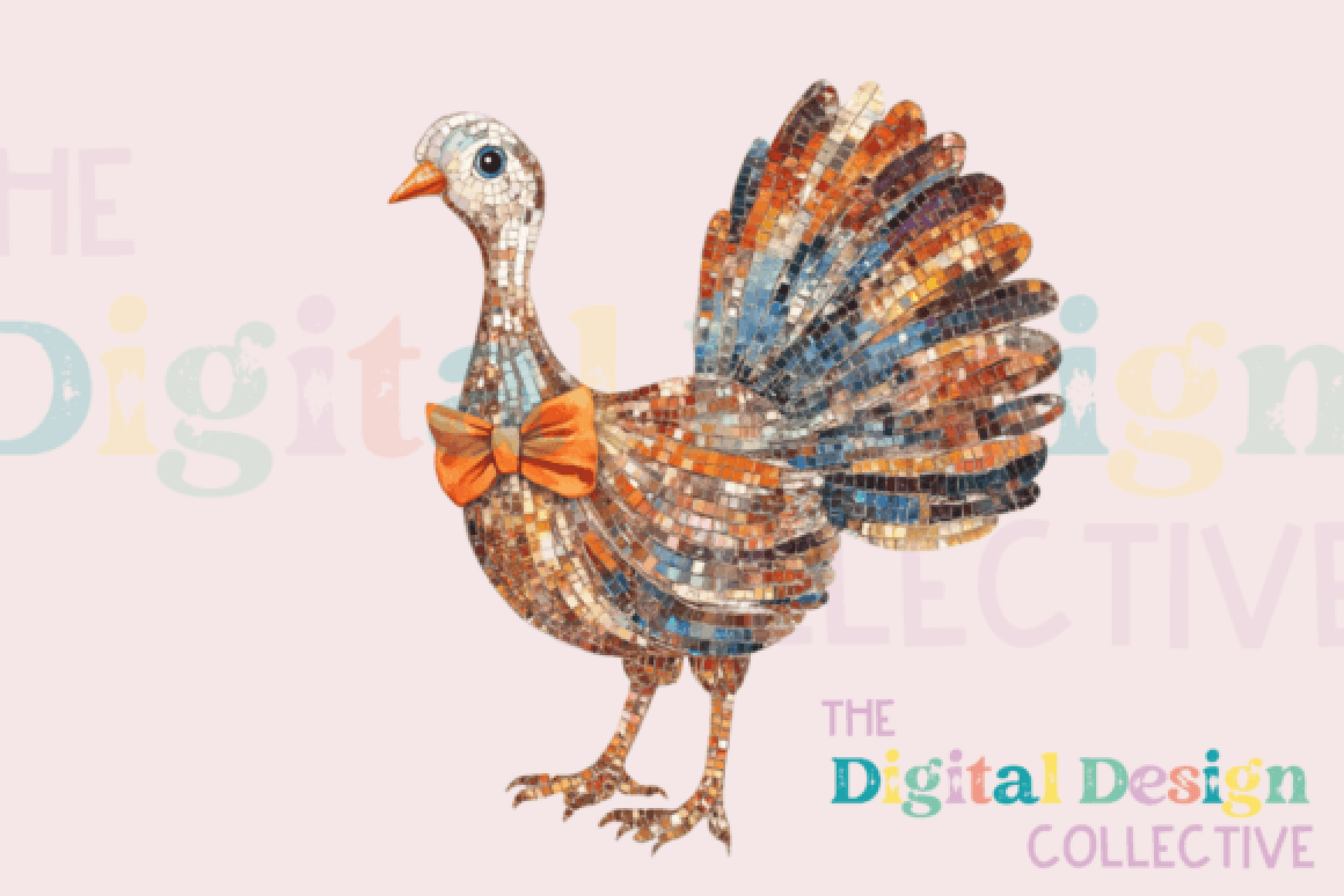 Disco Turkey Thanksgiving Clipart Bundle