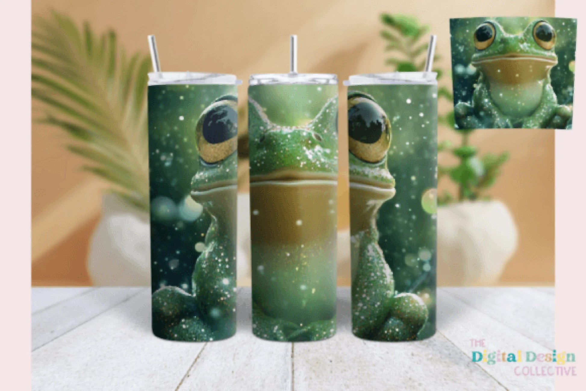 Whimsical Glitter Frog Tumbler Wrap Bundle - CraftNest - Digital Crafting and Art