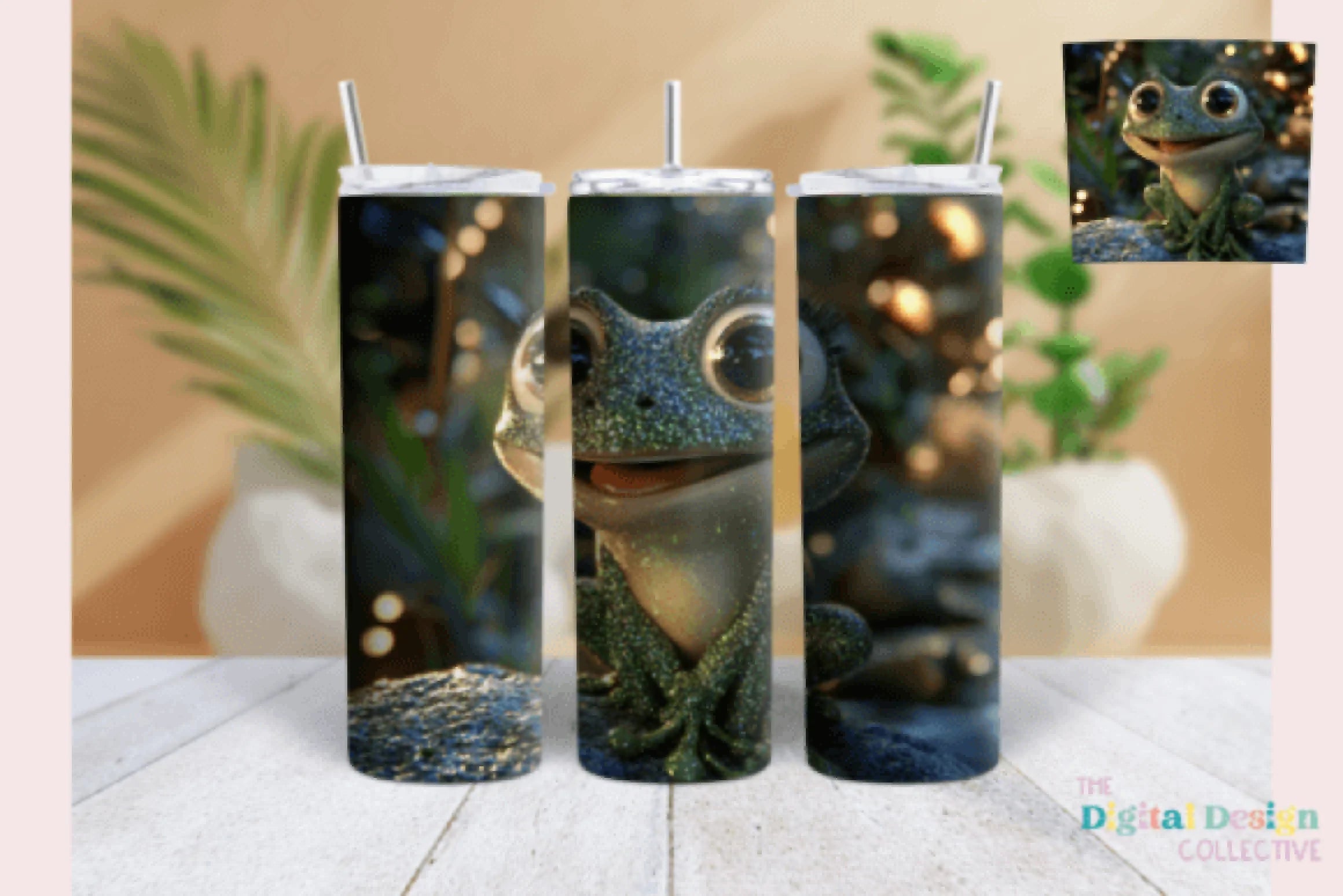 Whimsical Glitter Frog Tumbler Wrap Bundle - CraftNest - Digital Crafting and Art