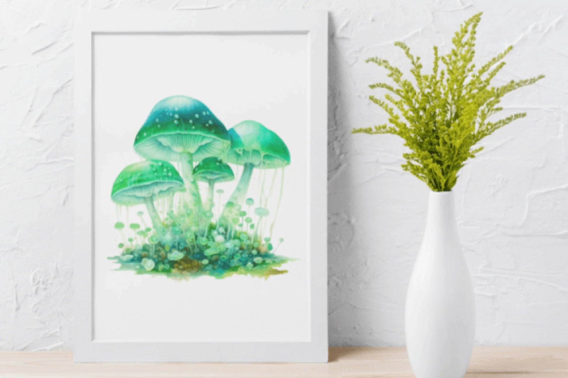 Glowing Green Mushrooms Art Clipart Bundle - CraftNest - Digital Crafting and Art