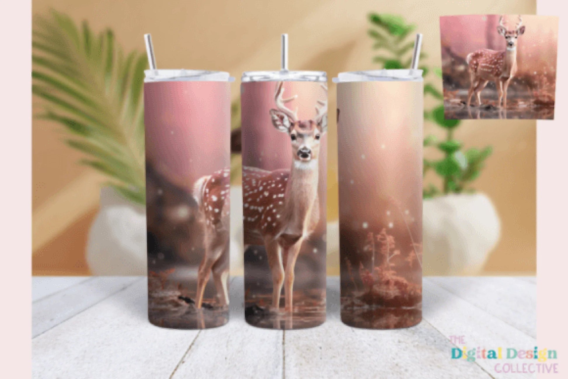 Glowing Valentine's Deer Tumbler Wrap Bundle - CraftNest - Digital Crafting and Art