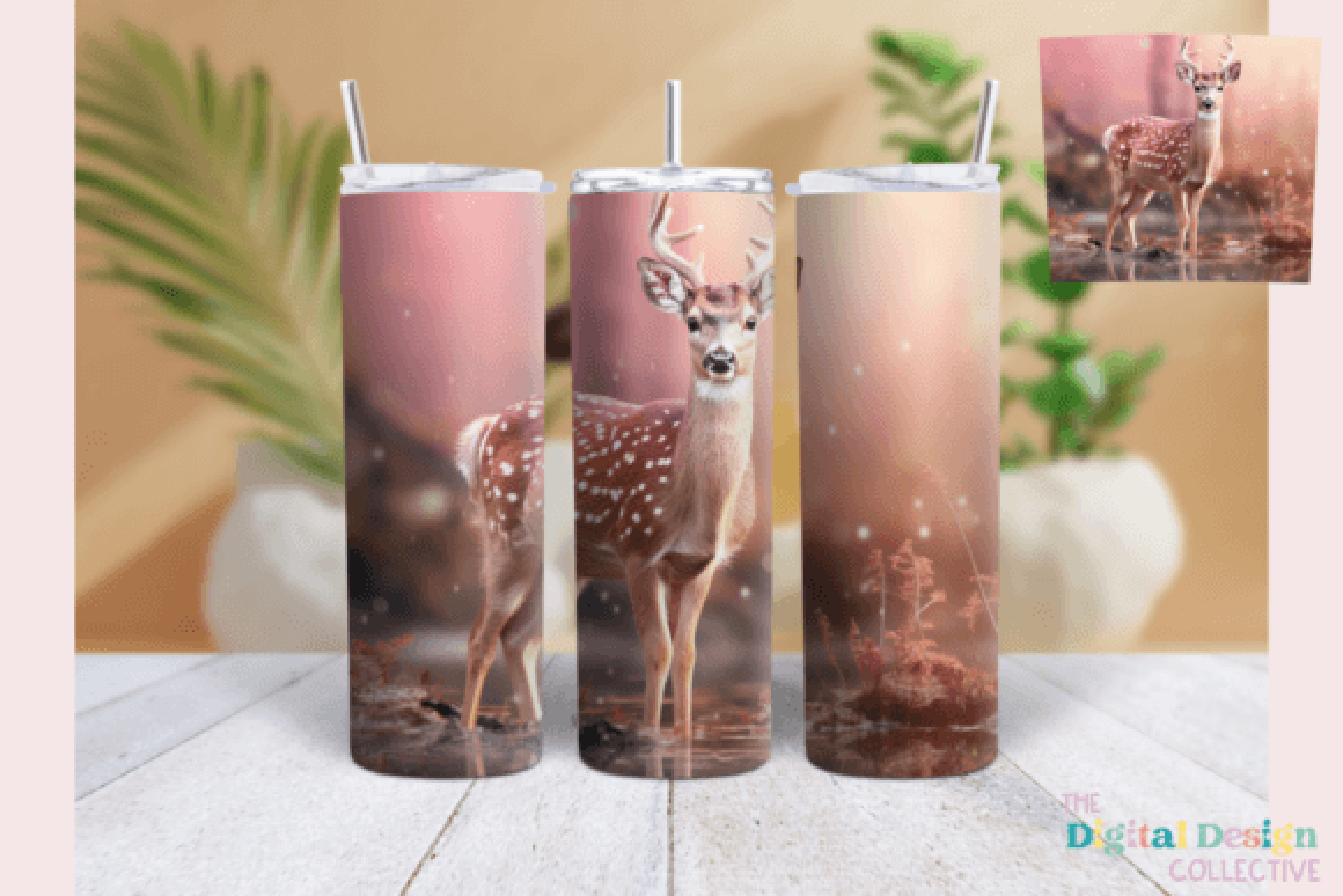 Glowing Valentine's Deer Tumbler Wrap Bundle