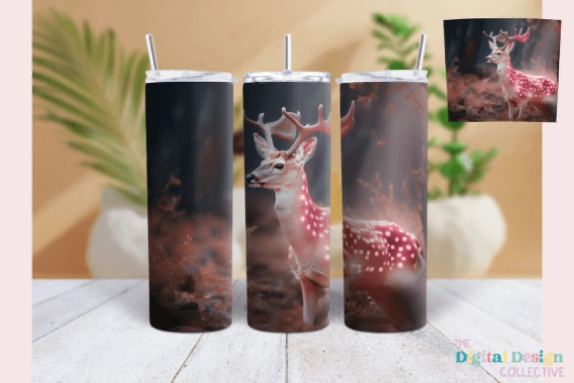 Glowing Valentine's Deer Tumbler Wrap Bundle - CraftNest - Digital Crafting and Art