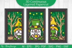 Gnome St. Patrick's Day 3D Layered Papercut SVG Bundle - CraftNest - Digital Crafting and Art