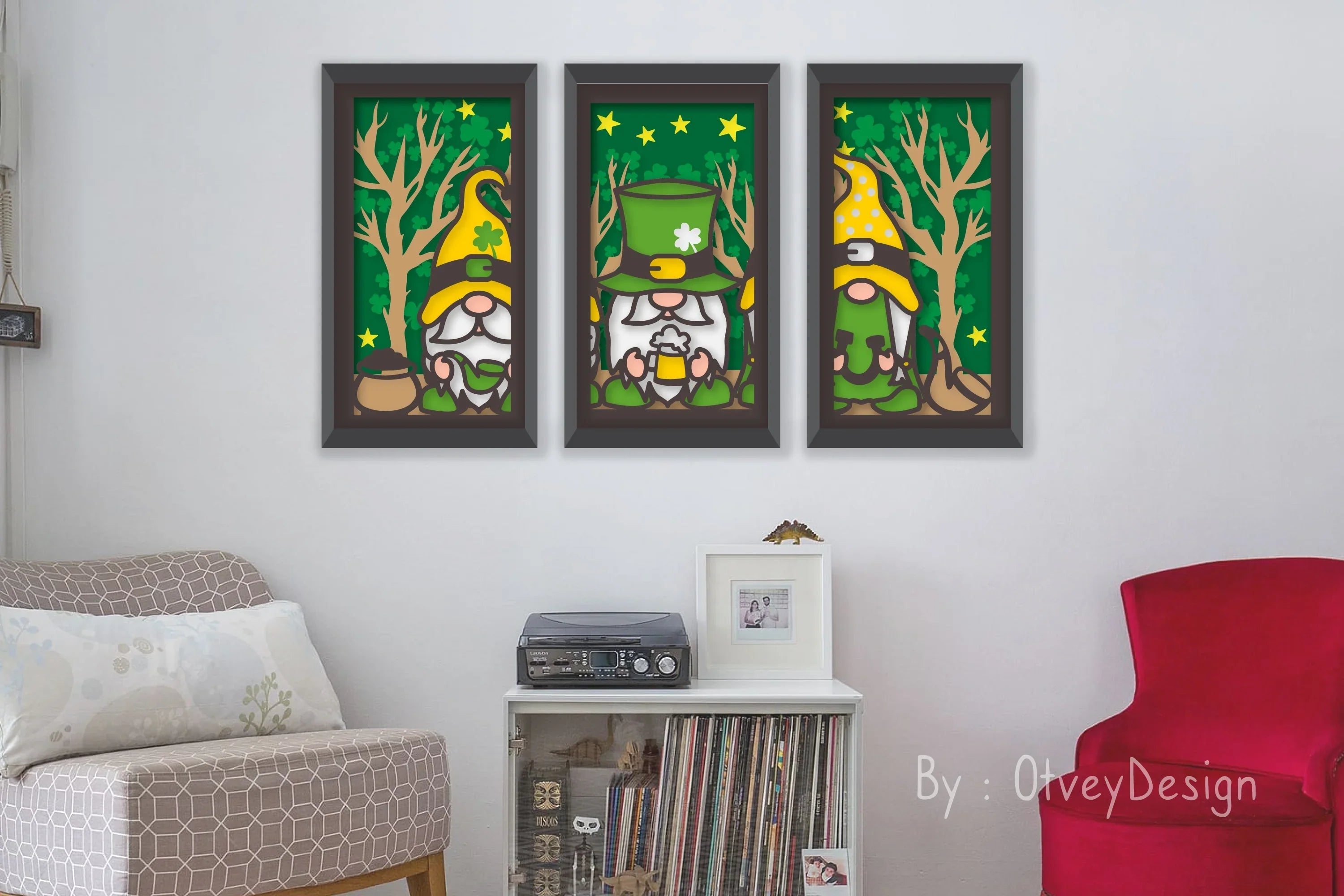 Gnome St. Patrick's Day 3D Layered Papercut SVG Bundle - CraftNest - Digital Crafting and Art