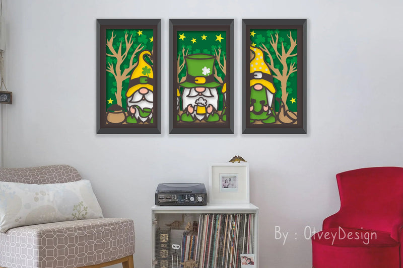 Gnome St. Patrick's Day 3D Layered Papercut SVG Bundle - CraftNest - Digital Crafting and Art