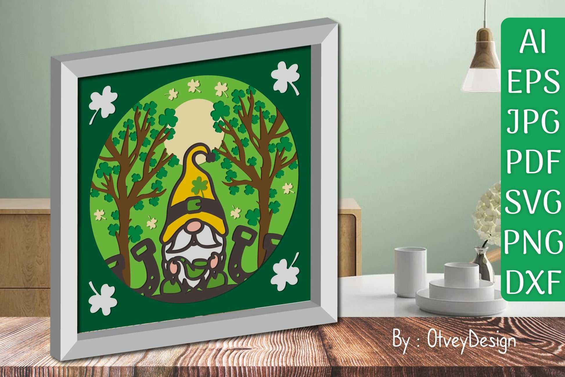 Gnome St. Patrick's Day Shadow Box SVG Bundle - CraftNest - Digital Crafting and Art