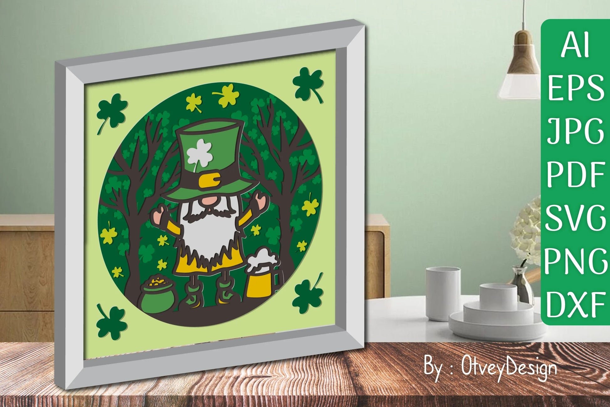 Gnome St. Patrick's Day Shadow Box SVG Bundle - CraftNest - Digital Crafting and Art