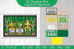 Gnome St. Patrick's Day Shadow Box SVG Bundle - CraftNest - Digital Crafting and Art