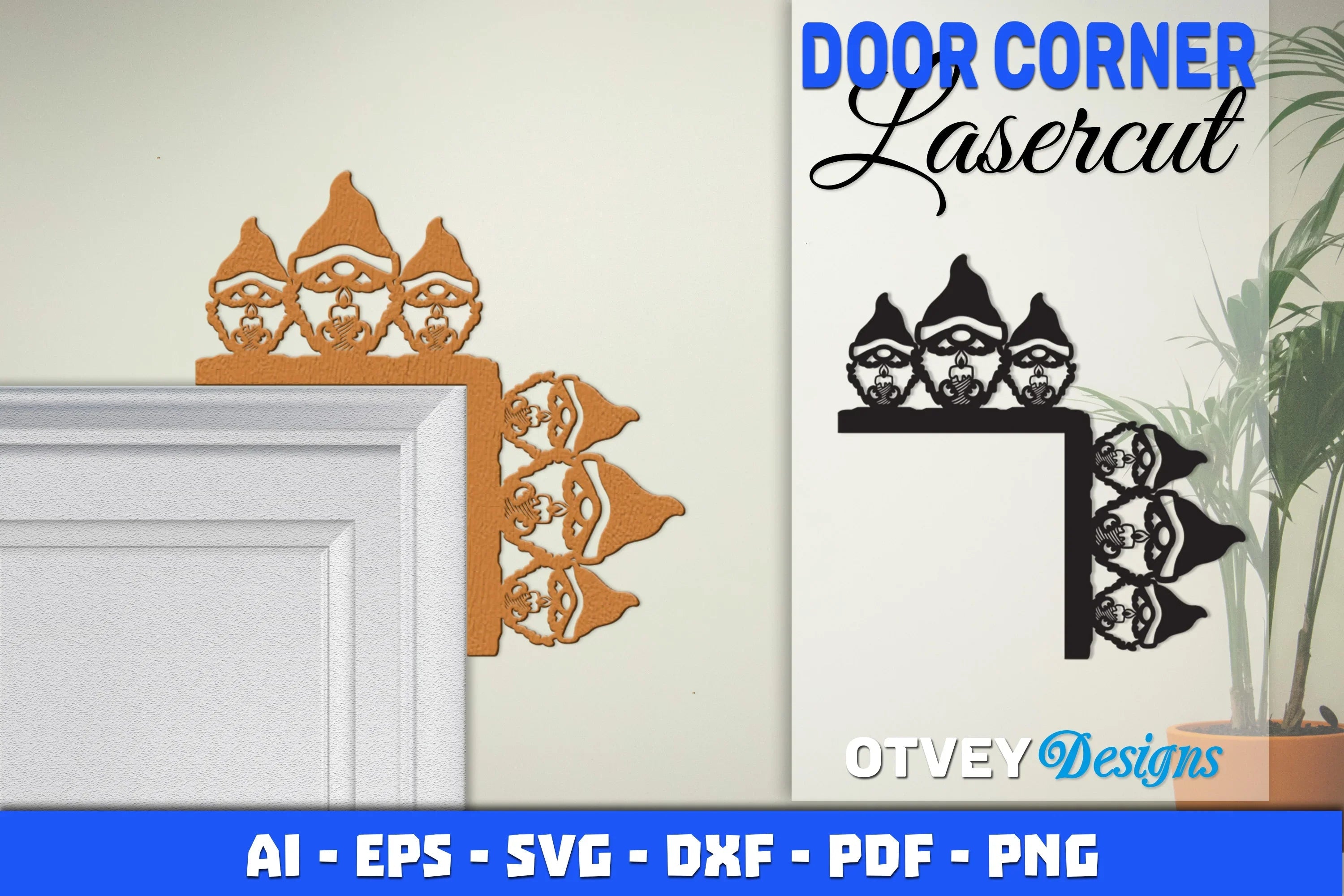 Gnome Christmas Door Corner SVG Bundle 8 - CraftNest - Digital Crafting and Art