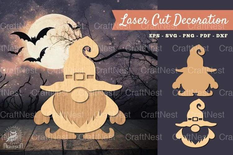 Gnome Halloween Laser Cut Decoration Clipart Bundle - CraftNest - Digital Crafting and Art