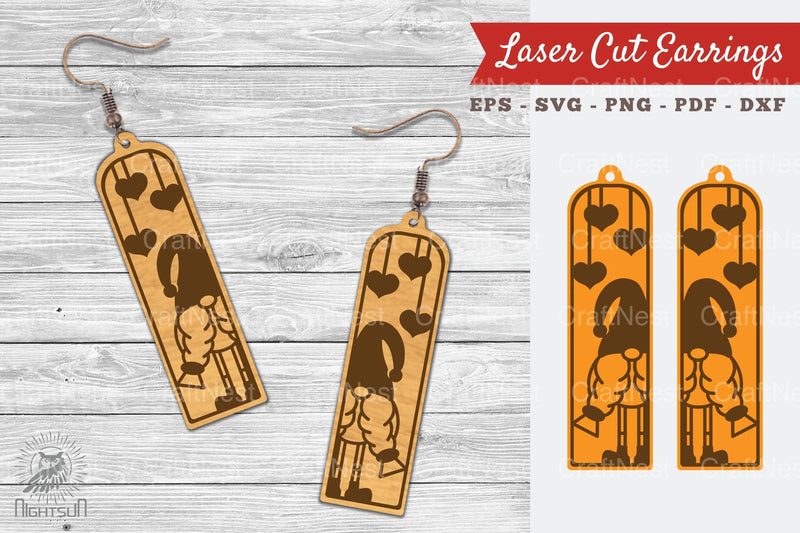 Gnome Laser Cut Earrings SVG Bundle - CraftNest - Digital Crafting and Art