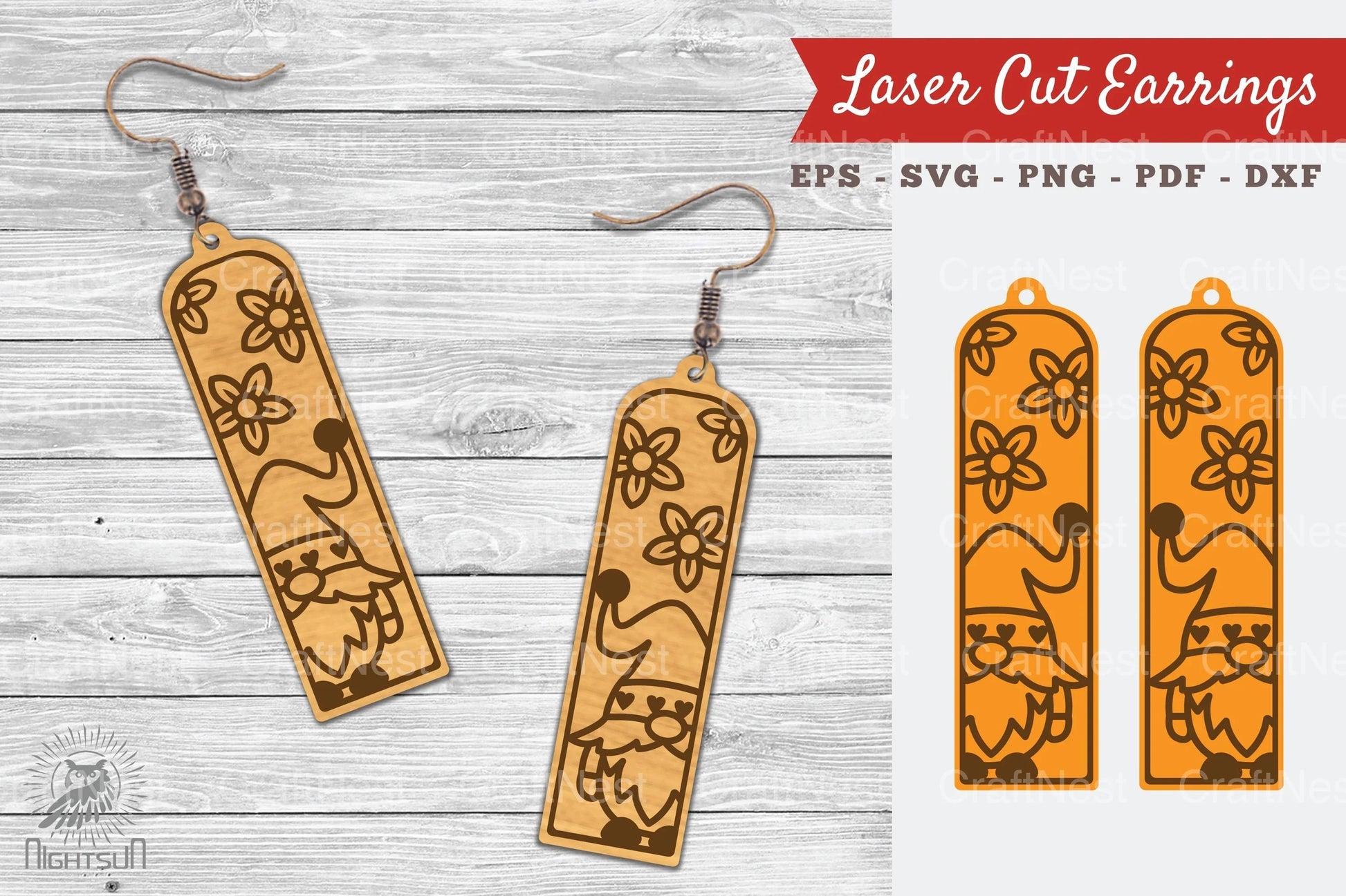 Gnome Laser Cut Earrings Clipart Bundle - CraftNest - Digital Crafting and Art