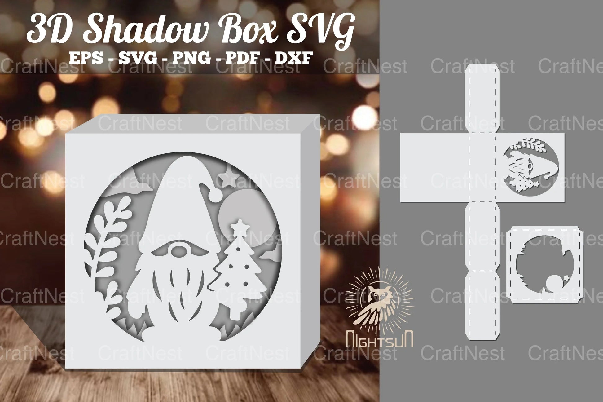 Gnome Papercut Shadow Box Clipart Bundle - CraftNest - Digital Crafting and Art
