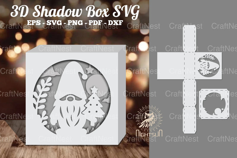 Gnome Papercut Shadow Box Clipart Bundle - CraftNest - Digital Crafting and Art