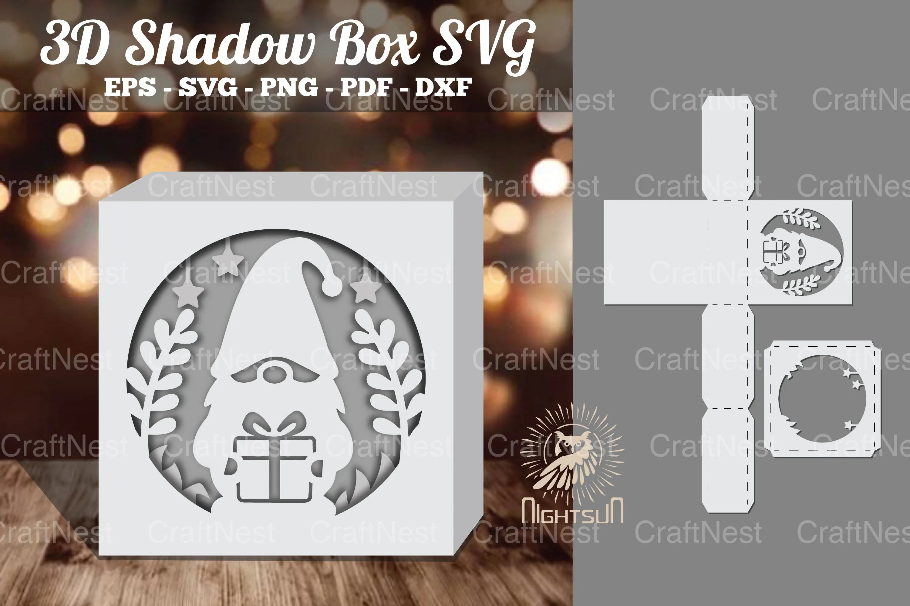 Gnome Papercut Shadow Box Clipart Bundle - CraftNest - Digital Crafting and Art