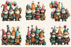Gnomes Happy New Year Clipart Bundle - CraftNest - Digital Crafting and Art