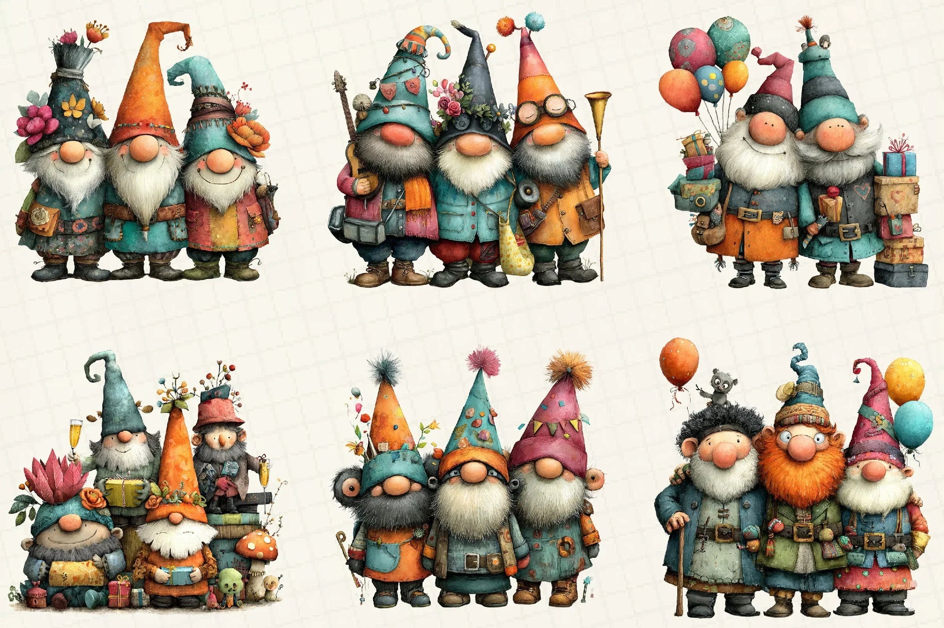 Gnomes Happy New Year Clipart Bundle - CraftNest - Digital Crafting and Art