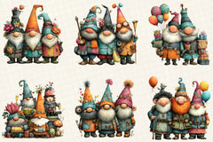 Gnomes Happy New Year Clipart Bundle - CraftNest - Digital Crafting and Art