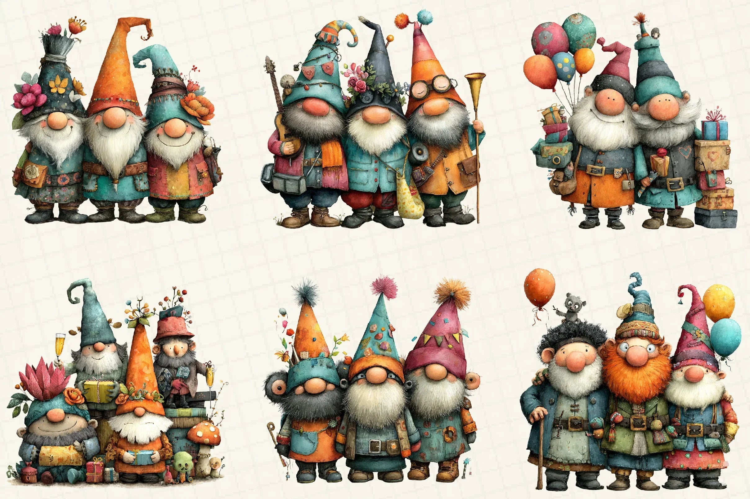 Gnomes Happy New Year Clipart Bundle - CraftNest - Digital Crafting and Art