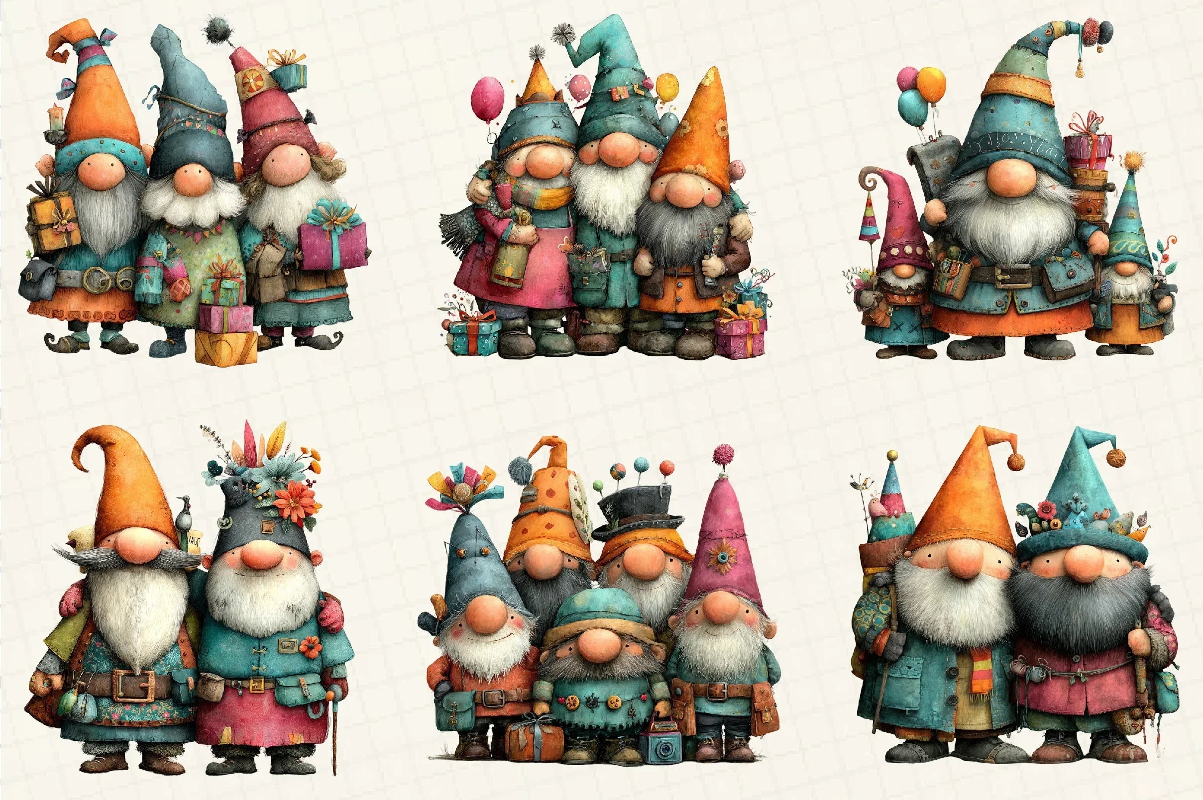 Gnomes Happy New Year Clipart Bundle - CraftNest - Digital Crafting and Art
