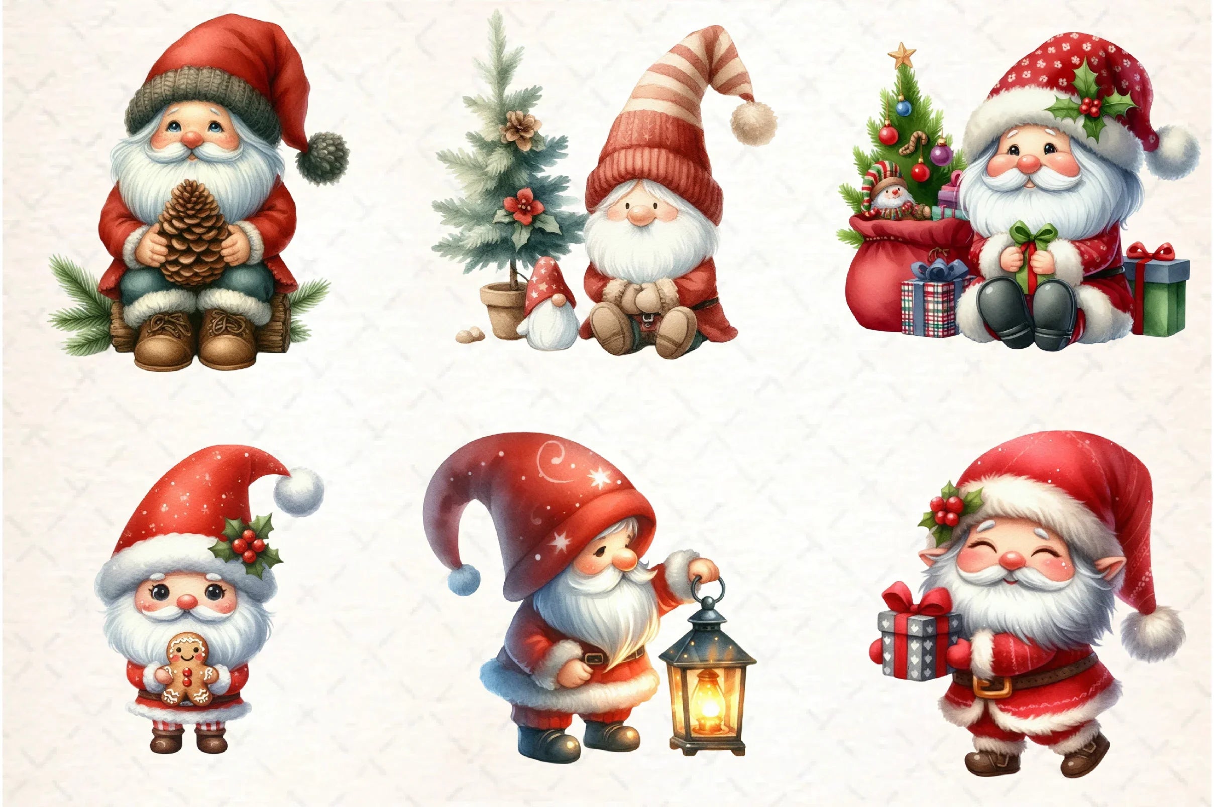 Gnomes and Christmas Dwarfs Clipart Bundle - CraftNest - Digital Crafting and Art