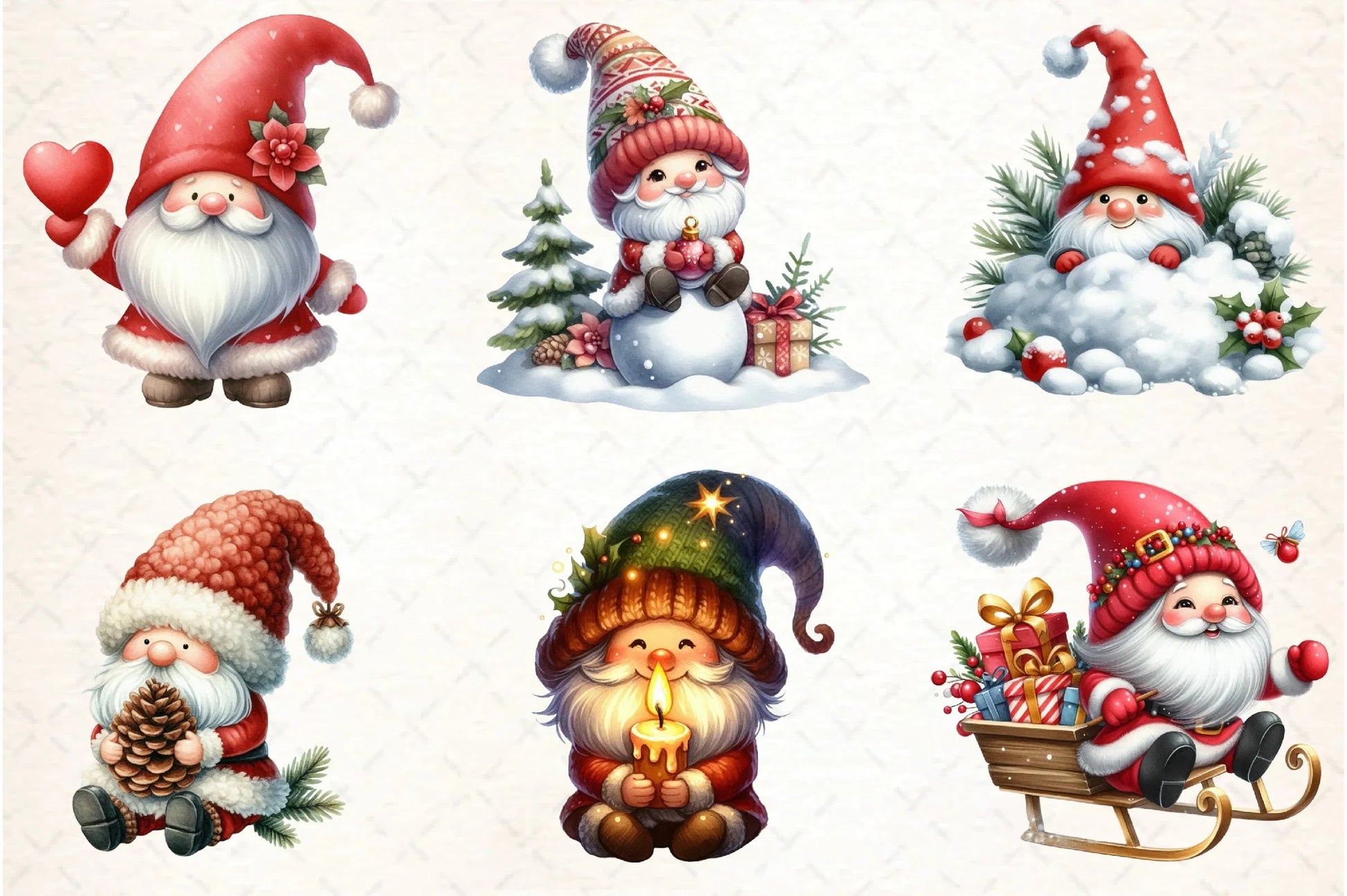 Gnomes and Christmas Dwarfs Clipart Bundle - CraftNest - Digital Crafting and Art