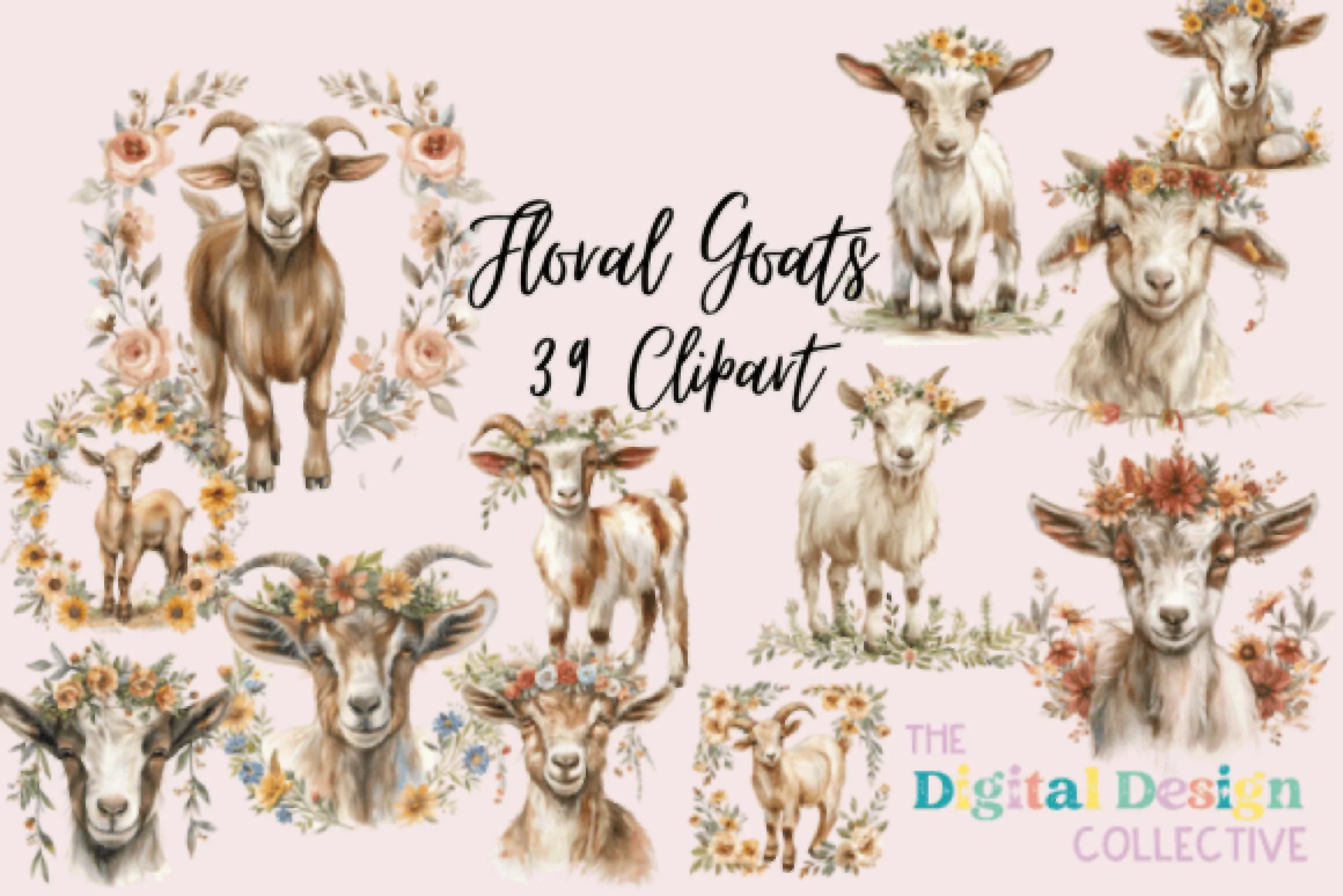 Goats Clipart Bundle - CraftNest - Digital Crafting and Art