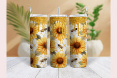 Orange Glitter Honey Bee Tumbler Wrap Bundle - CraftNest - Digital Crafting and Art