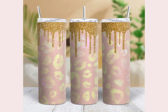 Gold Glitter Leopard Tumbler Wrap Bundle - CraftNest - Digital Crafting and Art