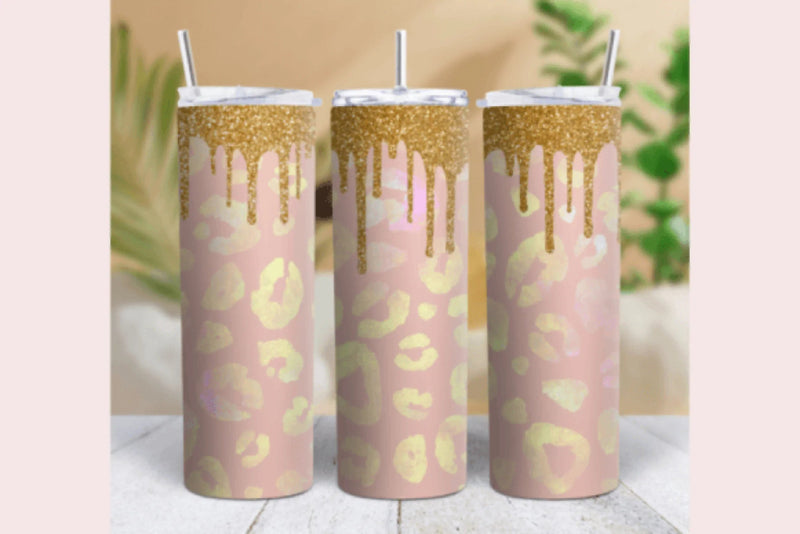 Gold Glitter Leopard Tumbler Wrap Bundle - CraftNest - Digital Crafting and Art
