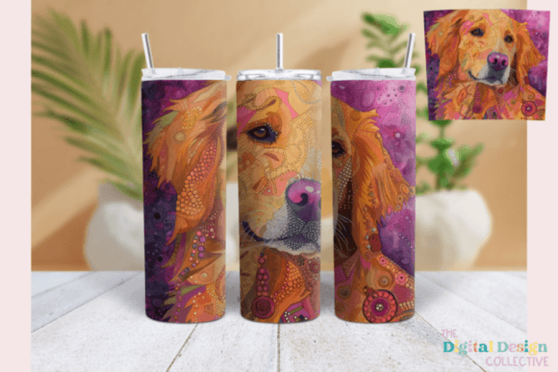 Golden Retriever Tumbler Wrap Bundle - CraftNest - Digital Crafting and Art