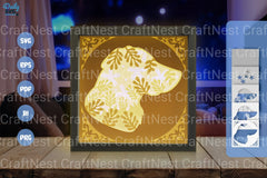 Golden Dog Head White Silhouette Papercut SVG Bundle - CraftNest - Digital Crafting and Art
