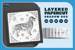 Golden Retriever Dog Silhouette Floral Papercut SVG Bundle - CraftNest - Digital Crafting and Art